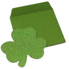 tiny shamrock note and envelope