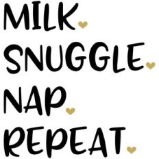 baby t-shirt: milk snuggle nap repeat