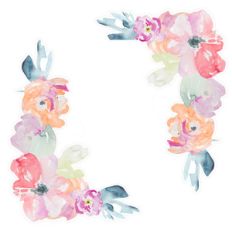 watercolor flower bouquet corners