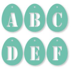 egg stencil tags abcdef