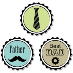 father's day bottle caps toppers - tags