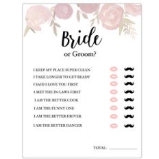 bride or groom game