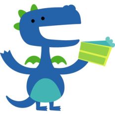 dragon with cake - dragon tails