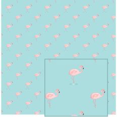 flamingo on blue paper