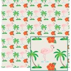 flamingo print paper
