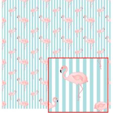 flamingo on stripes paper