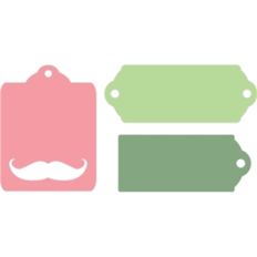 mustache gift tags