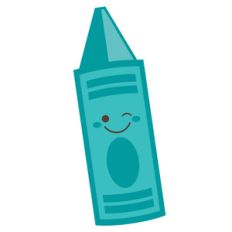 cute blue crayon