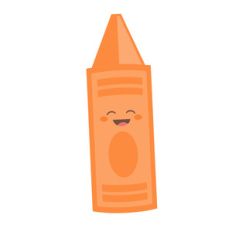 cute orange crayon