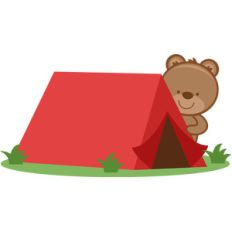 bear with tent