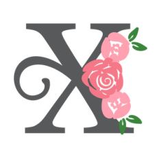 floral monogram x