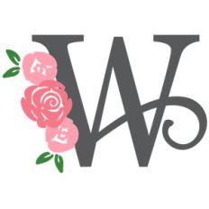 floral monogram w