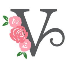 floral monogram v