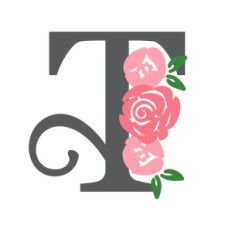 floral monogram t