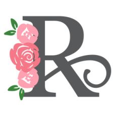 floral monogram r