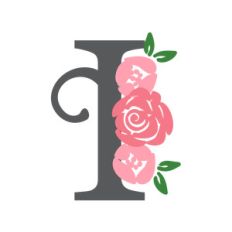 floral monogram i