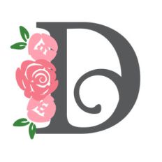 floral monogram d