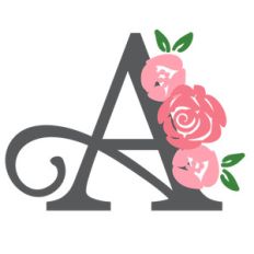 floral monogram a