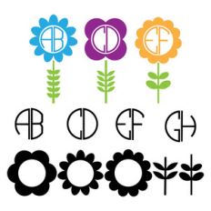 geometric flower monogram