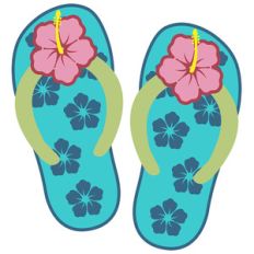 flowered flip flops