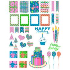 vibrant birthday planner stickers