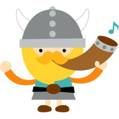 viking with horn - dragon tails