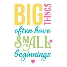 big things often have small beginnings
