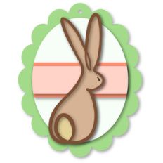 bunny scalloped large oval tag