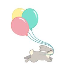 bunny with balloons