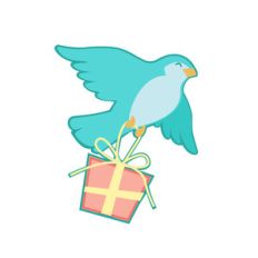 bird with present