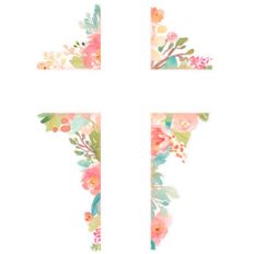 hand painted flower cross