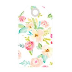 cute spring watercolor flower gift tag