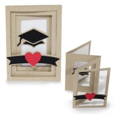 accordion shadow box card - graduation