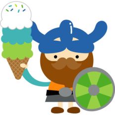viking with ice cream - dragon tails