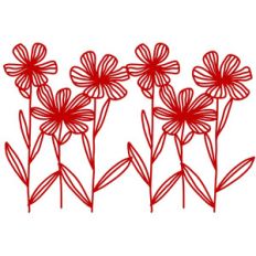 spring poppies repeating border