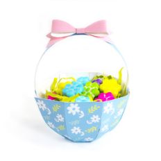 blue flowers basket