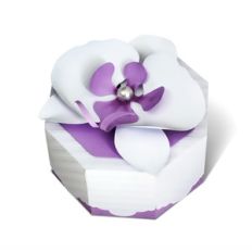 box with 3d orchid flower