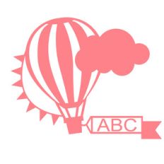 air balloon word frame