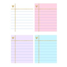 pastel note paper stickers