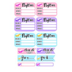 airplane flight info stickers