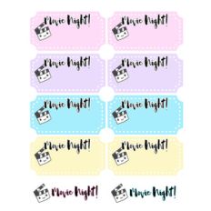 movie night stickers