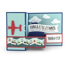 pop up box card airplane graduation