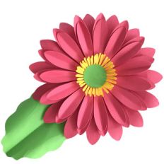 3d flower gerber daisy