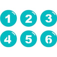 bubble numbers 1-6