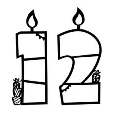 birthday photo frames (numbers 1-2)