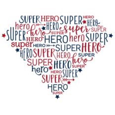 word collage - superhero