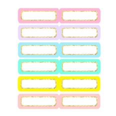 pastel glitter labels