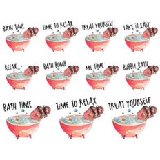 relaxing bath time stickers