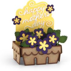 box card mother's day violets