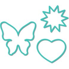 outline butterfly - heart set